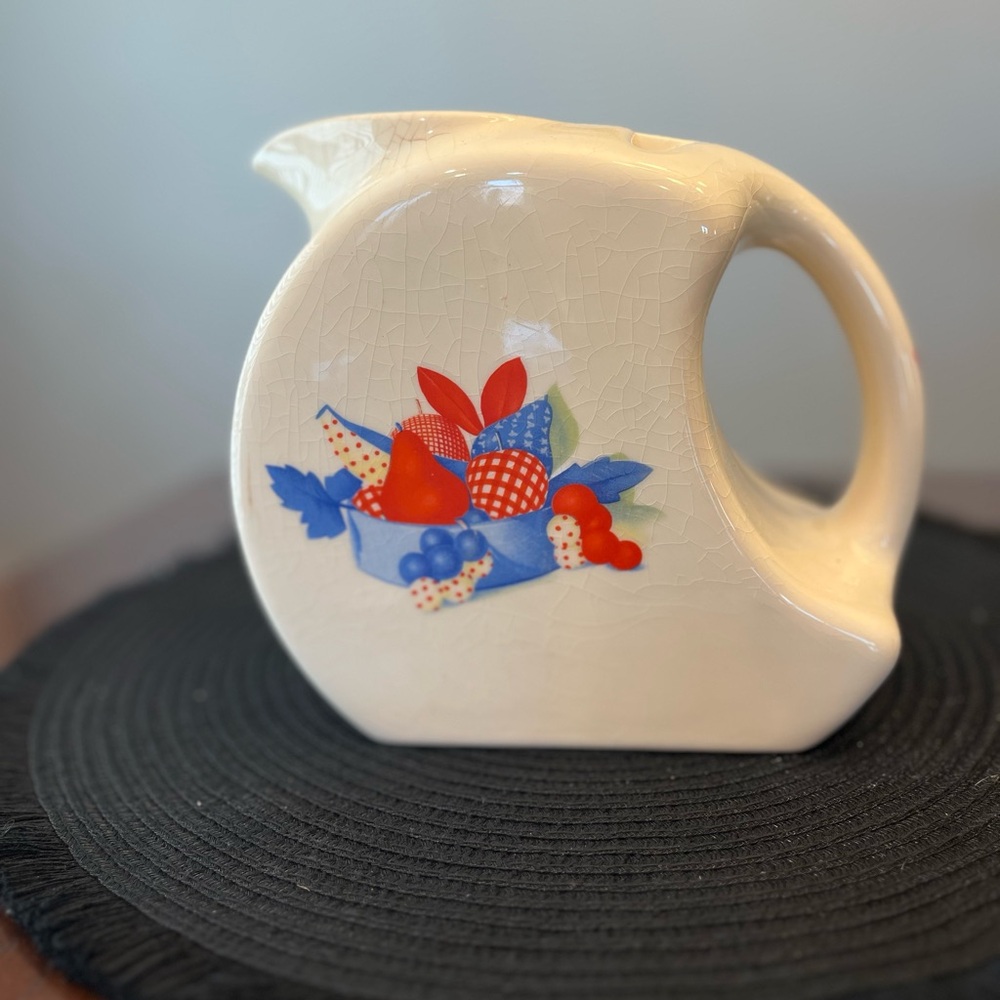 Universal Cambridge Calico Fruit Pottery Pitcher